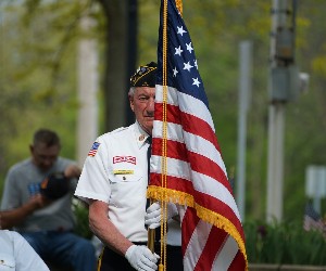 Veteran with Flag